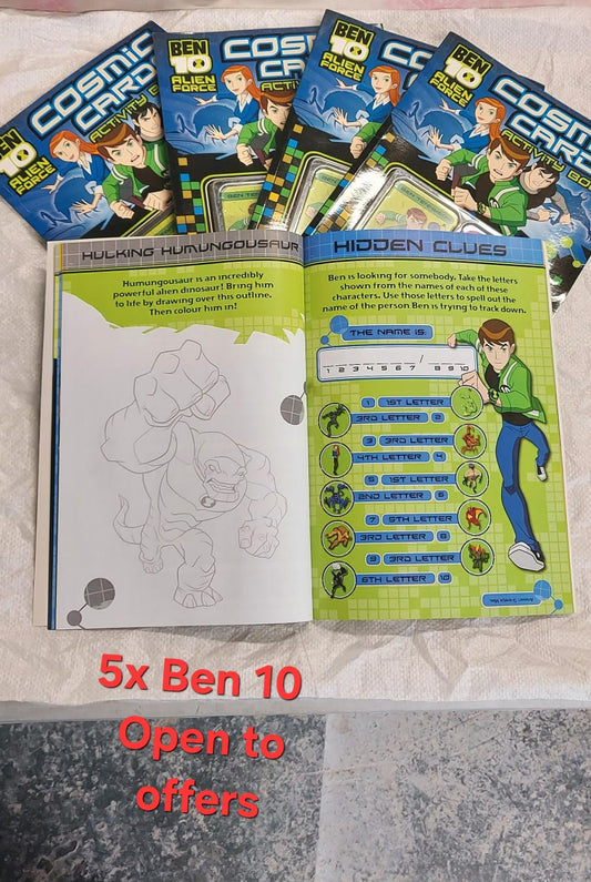 5x BEN 10 ACTIVITY BOOKS JOBLOT